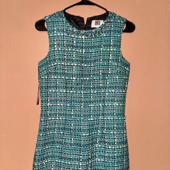 Laundry by Design Knit Pencil Dress - Green Blue Black - Sz 2 - Picture 7 of 8